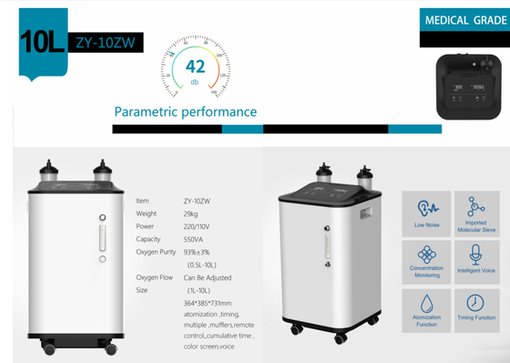SGS 96% Purity High Flow Oxygen Machine 10 ลิตร O2 Oxygen Machine